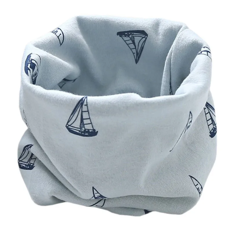 boat blue Новинка года; сезон осень-зима; Детский многофункциональный теплый шейный платок с воротником; детский хлопковый шарф - Цвет: boat blue