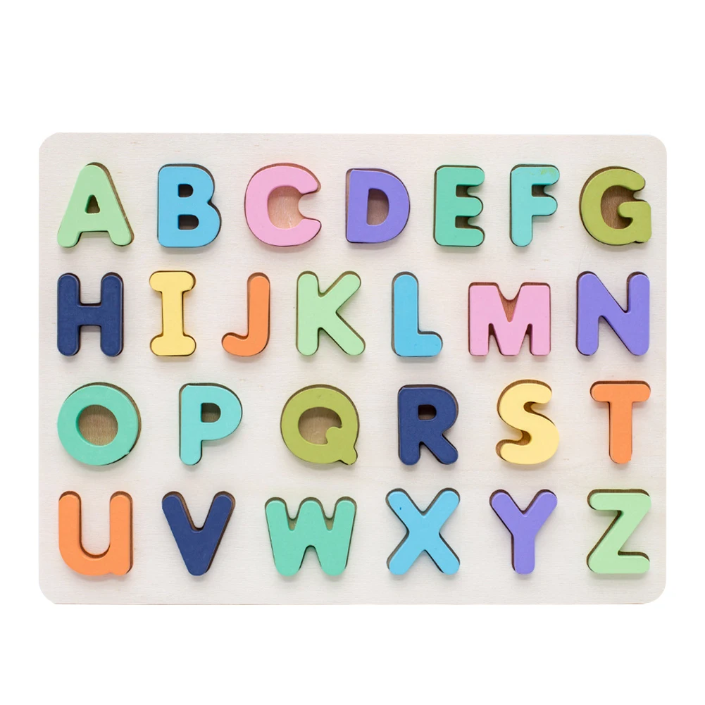 

Hand Grab Board Set Numbers Alphabet Montessori Jigsaws Shape Blocks Toddlers Preschool Educational Child Gift Baby Toys Wooden