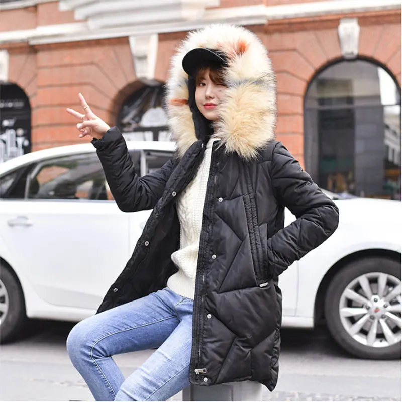Женская парка с капюшоном и меховым воротником однотонная приталенная куртка