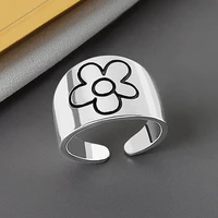2020 new korean style flower rings for women punk trendy vintage plum blossom ring small daisy flower rings party couple rings