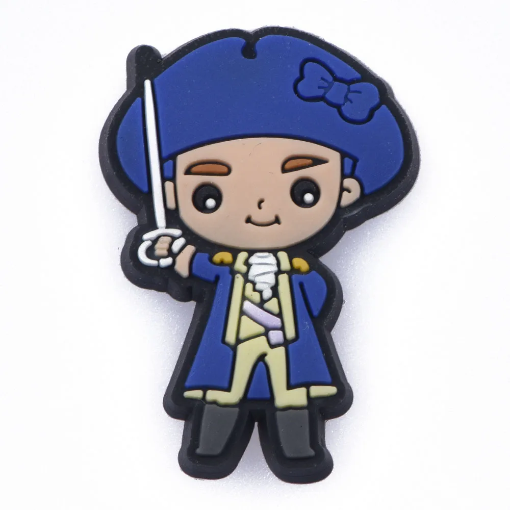 Best Selling 1 Pcs Croc Shoes Charms Kid's Cosply King Queen Knight Decoration Girl Birthday Gift Bracelet Accessories Coffee