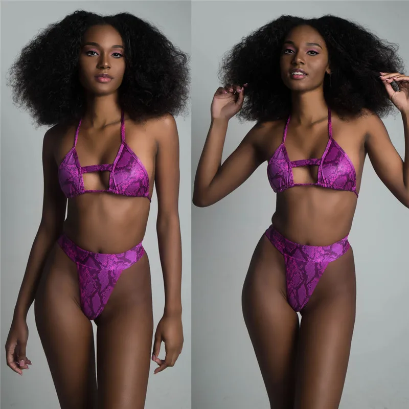 Бандажный бюстгальтер со змеиным принтом купальный костюм из двух предметов