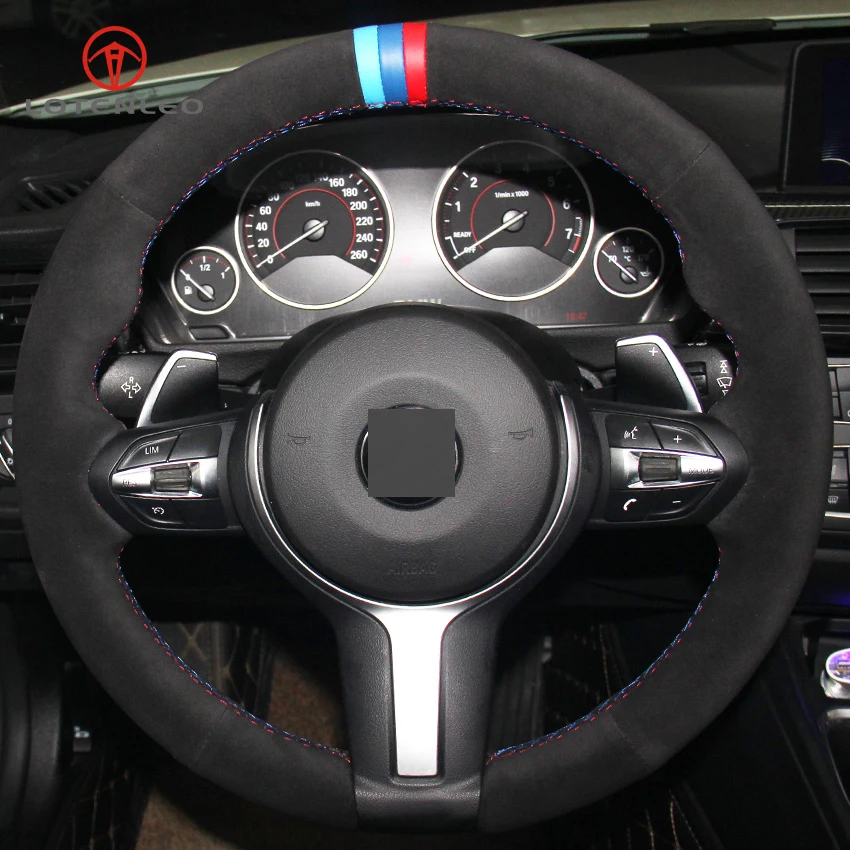 

Черная замша LQTENLEO DIY чехол рулевого колеса автомобиля для BMW M2 F87 M3 F80 M4 F82 F83 M5 F10 M6 F06 F12 F13 X5 M F85 X6 M F86