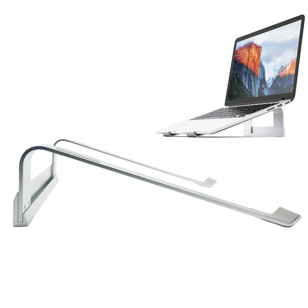 

Laptop Stand Aluminum Alloy Ventilated Stand Ergonomic Riser Portable Holder (Silver)