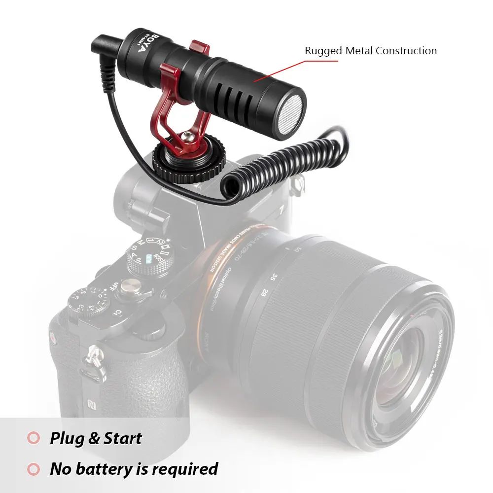 Кардиоидный мини-микрофон BOYA металлический электромагнитный конденсатор