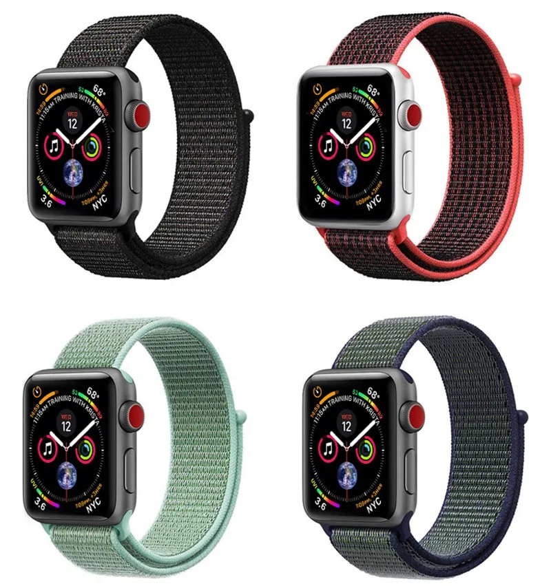 Ремешок для apple watch 5 44 мм 40 мм 42 мм 38 мм iwatch Series 3 2 1 нейлоновый спортивный ремешок для часов Браслет apple watch 5 4 band
