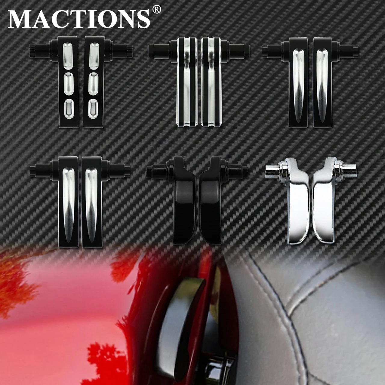 Motorcycle CNC Saddlebag Lid Lifter Black/Chrome Billet Aluminum For Harley Touring Electra Street Glide FLHR FLTRX 2014-Up | Автомобили и