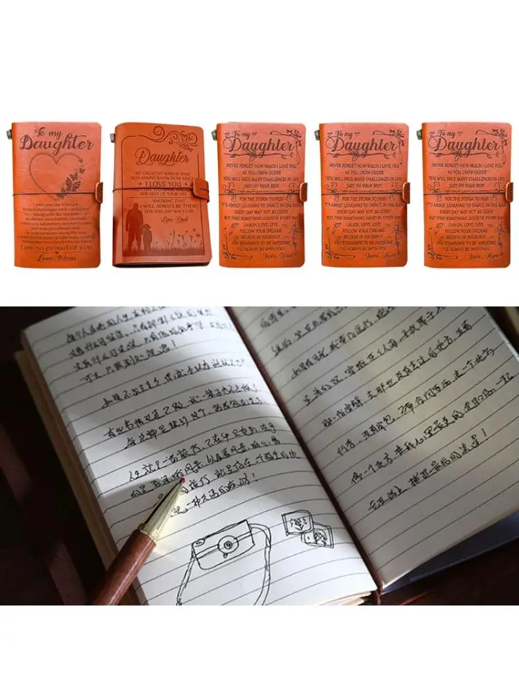 

Vintage Leather Sketch Book Handmade Journal Notebook Diary Hand Account to My Daughter Schedule Notepad