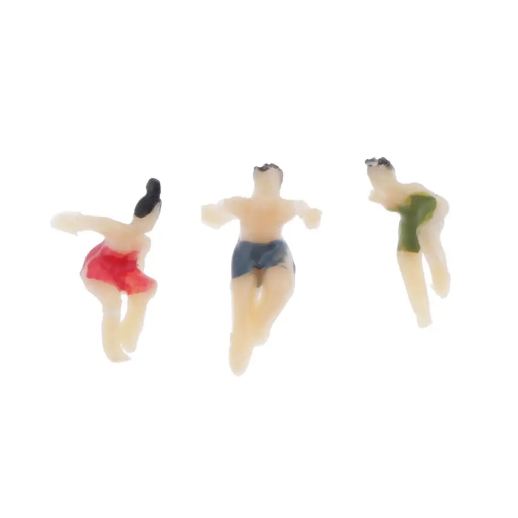 

20PCS Swimmers Pose Model Summer Beach People Figures N 1:150 Layout