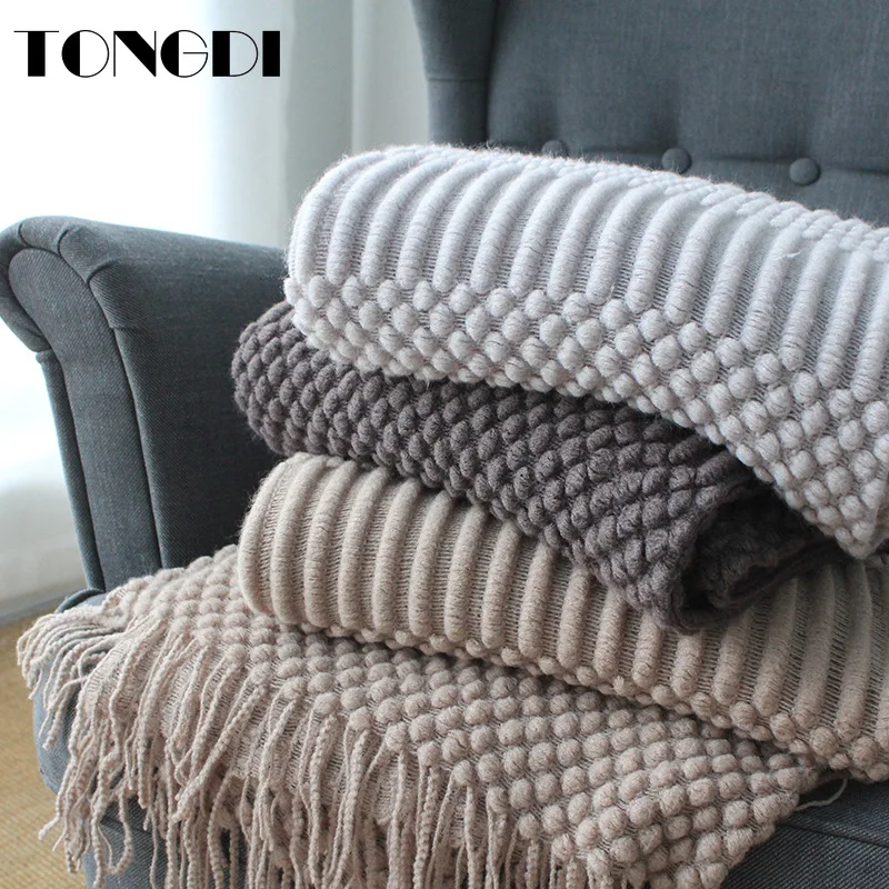 

TONGDI мягкое теплое популярное модное кружевное вязаное шерстяное одеяло с бахромой красивый подарок для девочки всесезонный спальный мешок...