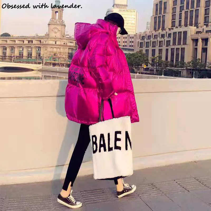 Одержима лавандой. Новая зимняя одежда Женская розово красная с хлопковой