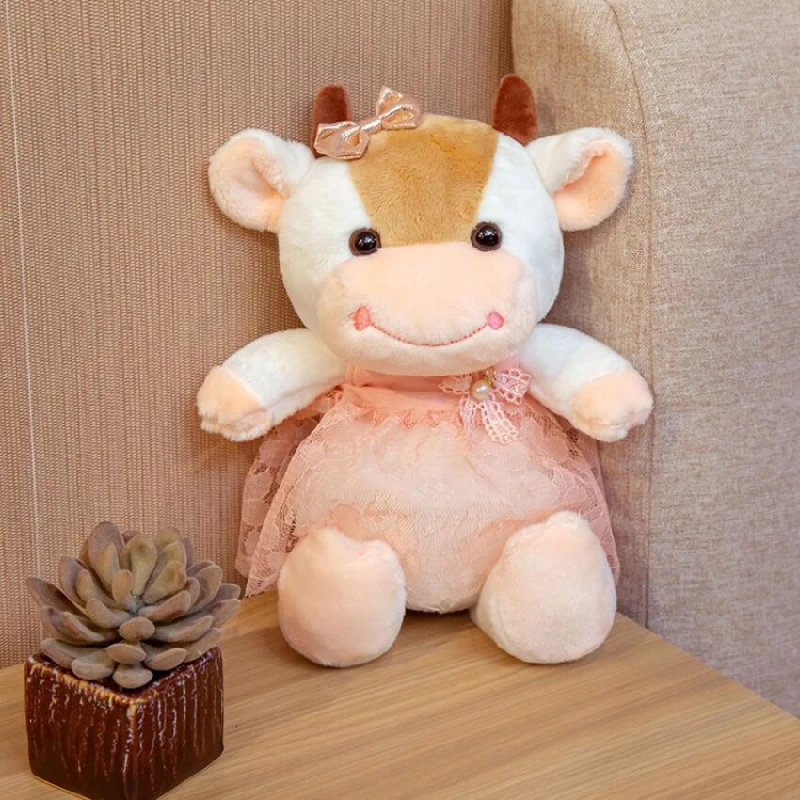 

Cute Cartoon Cow Doll Plush Toy Stuffed Animals Kids Toys Soothing Playmate Toys Christmas Birthday Gifts
