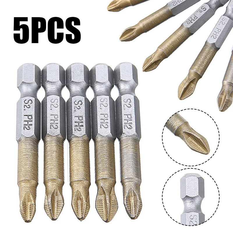 5 шт./лот 1/4 &quotбиты для электрической отвертки с шестигранным хвостовиком PH2
