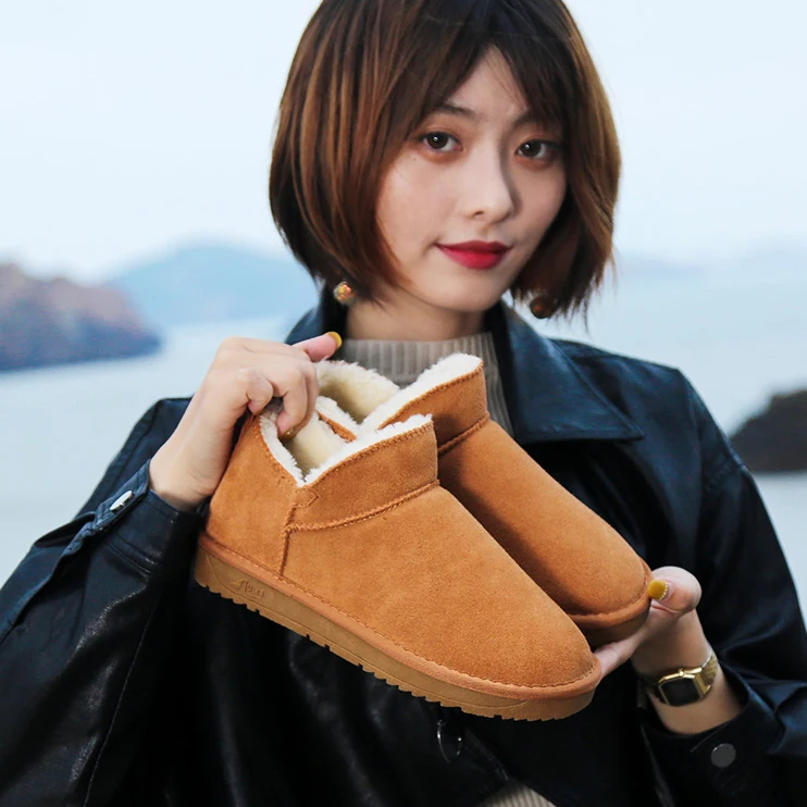 Minmcla/женские кожаные ботинки короткие зимние косая Мода 2019|Зимние сапоги| |