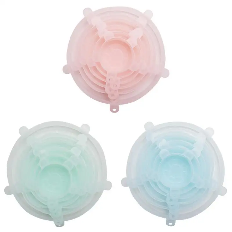 Многоразовые силиконовые эластичные крышки 1/6 шт. Универсальная крышка