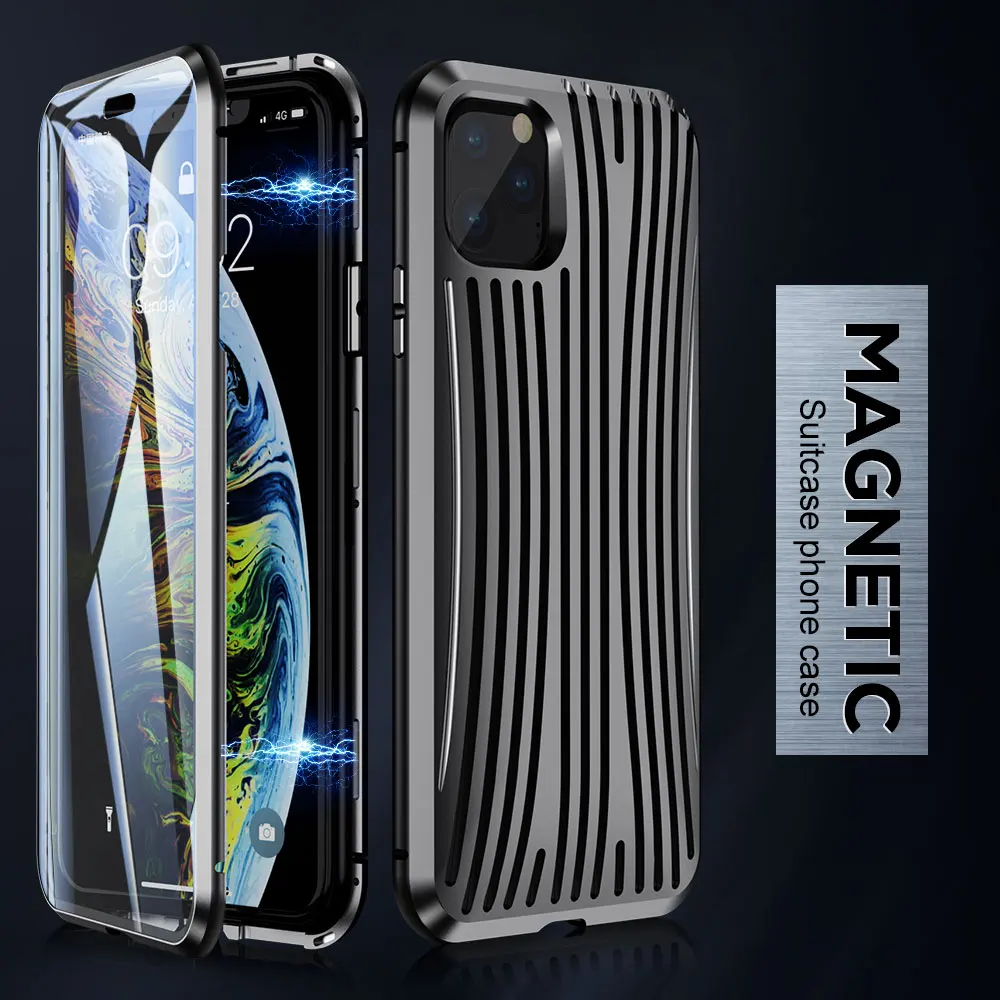 Магнитный чехол FLOVEME для iPhone 7 8 Plus из закаленного стекла с полным покрытием 11 Pro XR XS