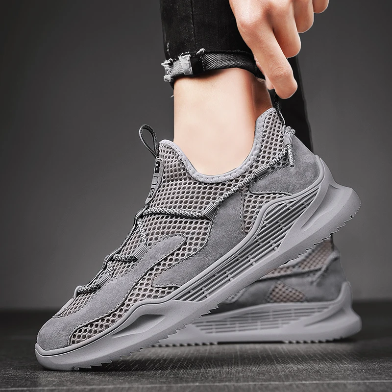 

2021 New Summer Men Sneakers Fashion Mesh Casual Sneakers Outdoor Slip-On Walking Shoes Lightweight Soft Sports Shoes Big Size