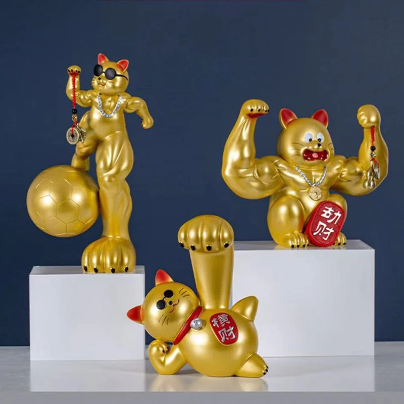 

Strong Arm Personality Cat Decoration Creative Powerful Giant Arm Muscle Lucky Cat Home Living Room Decorations Business Gifts