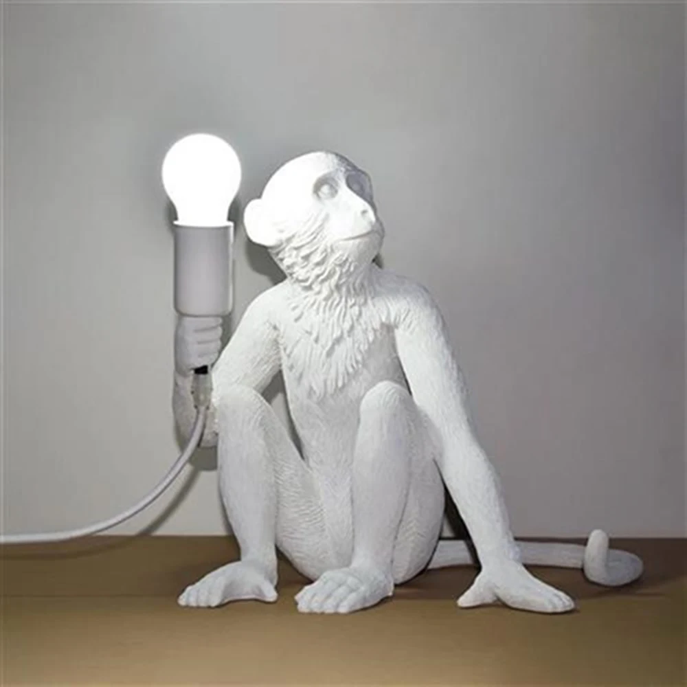 

Modern Resin Monkey Lamp E27 Table Lamp Loft Led Desk Light Bedroom Bedside Lamp Living Room Study Interior Decoration Lighting