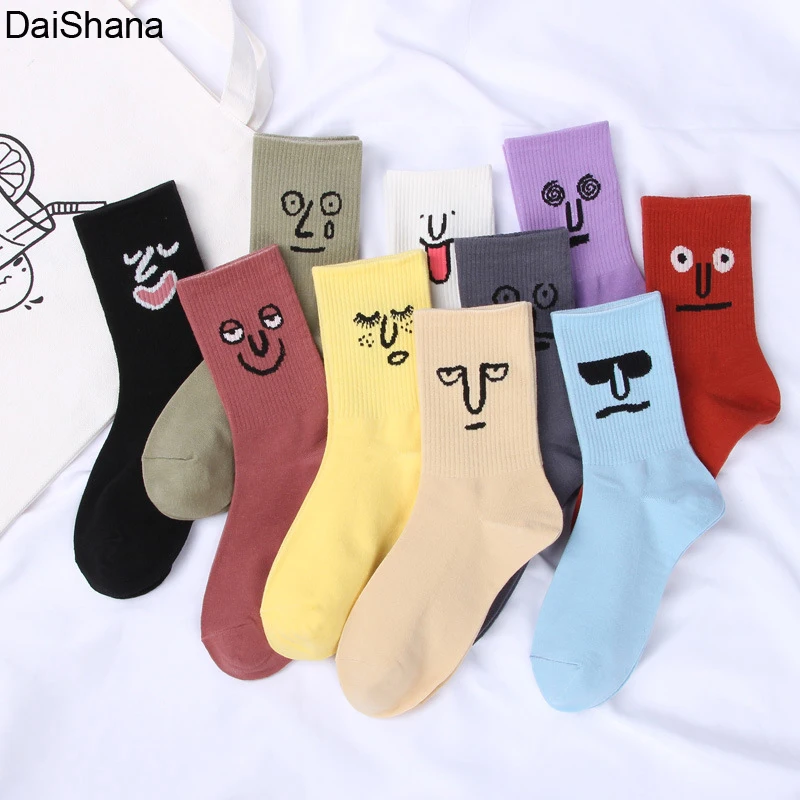 

1 Pair Unisex Socks Korea Style Trend Surprise Mid Women Socks Harajuku Candy Colors Funny Socks Kawaii Socks Happy Girls Socks