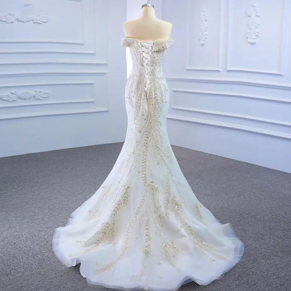 Женское свадебное платье со съемным шлейфом элегантное с длинным роскошное