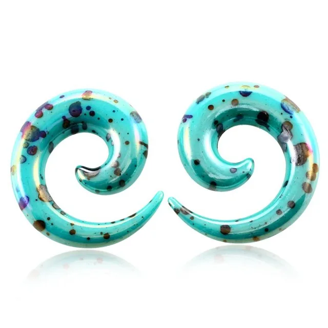 Turquoise AB 2шт акриловые спиральные диаметры для ушей, ушные ленты, растягивающие затычки для ушей и туннельные расширители для пирсинга(2-12 мм), пирсинг для тела, ювелирный подарок - Окраска металла: Turquoise AB