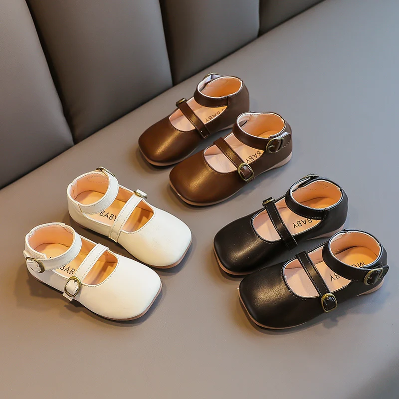 Туфли принцессы с квадратным носком для девочек Мэри Джейн двойной пряжкой