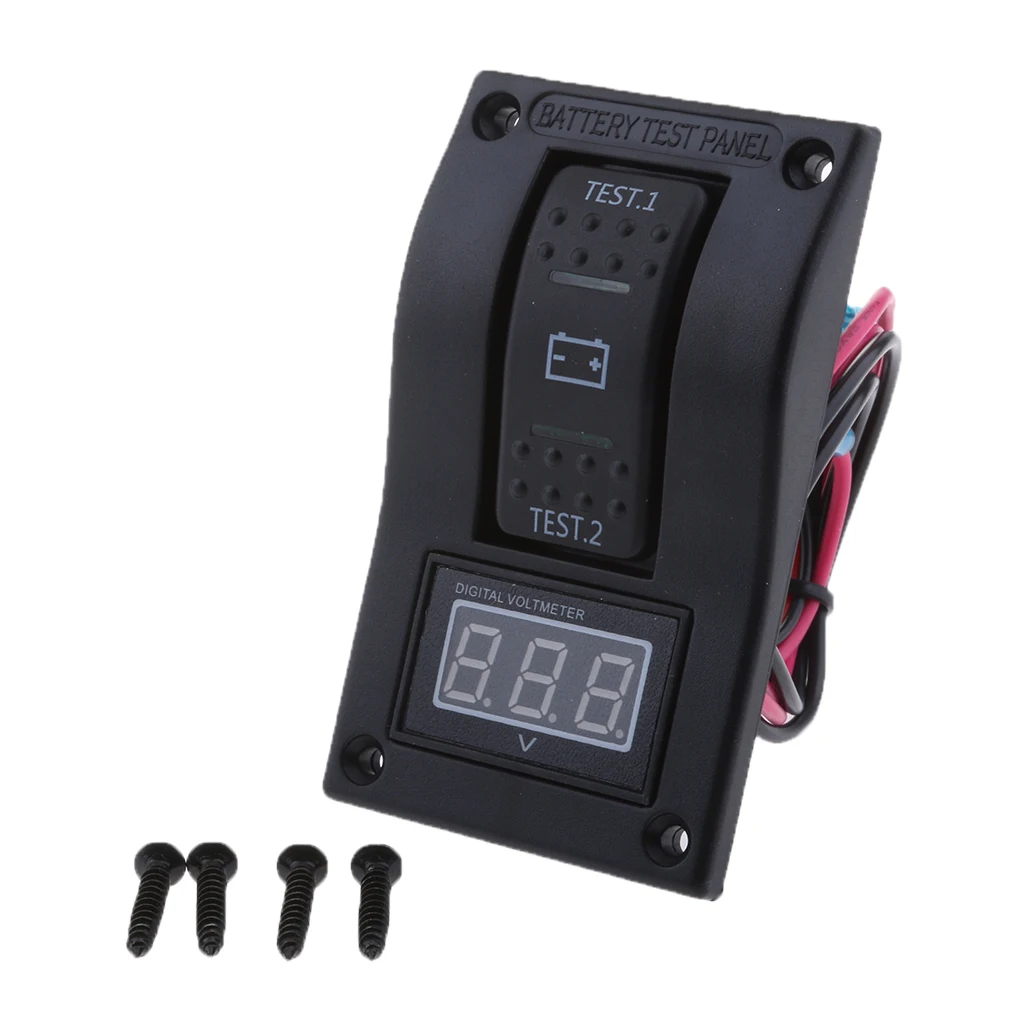 

Boat Marine RV Voltmeter LED Dual Battery Test Panel Rocker Switch