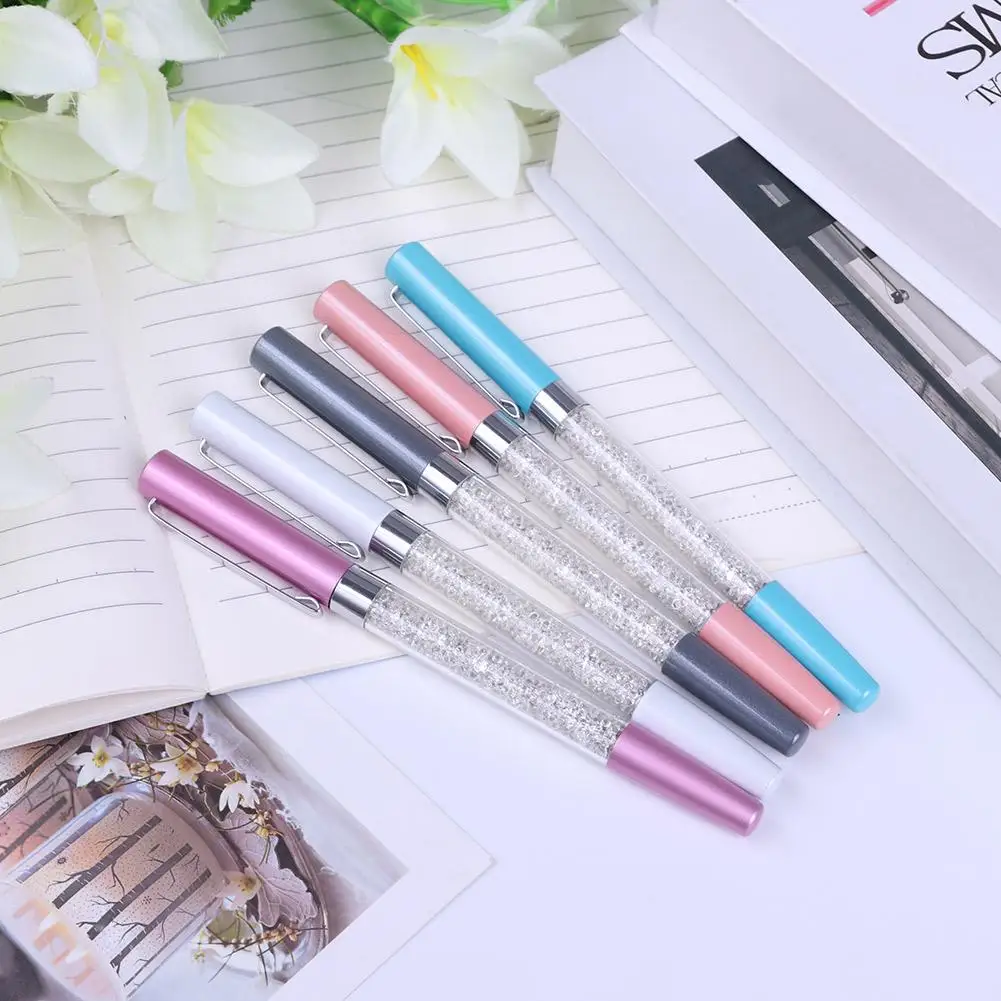 

Fashion Metal Signature Pen Student School Stationery Crystal Broken Diamond Ballpoint Pens Office Supplies Gift