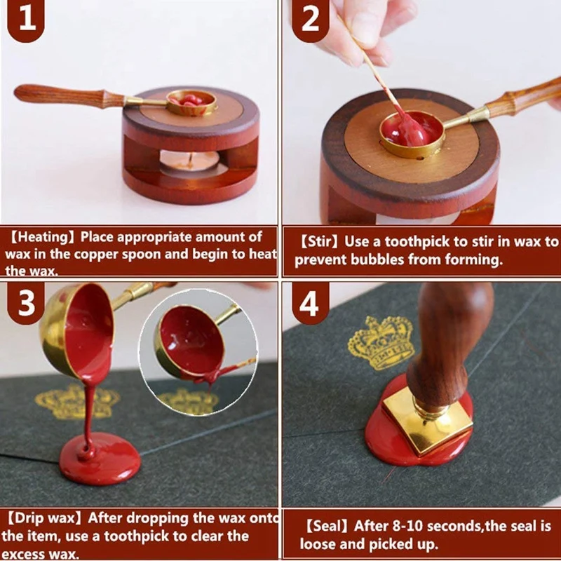 Wax Seal Warmer Furnace Stove Pot with Melting Spoon Kit Beads Sticks Tool for Sealing Stamp | Дом и сад