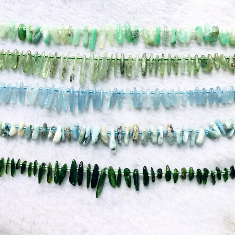 Wholesale 1string Natural Gem Stone Chip Nugge Beads,Kunzite,Diopside,Chrysoprase,Larimar Beads For jewelry DIY 15.5"/string