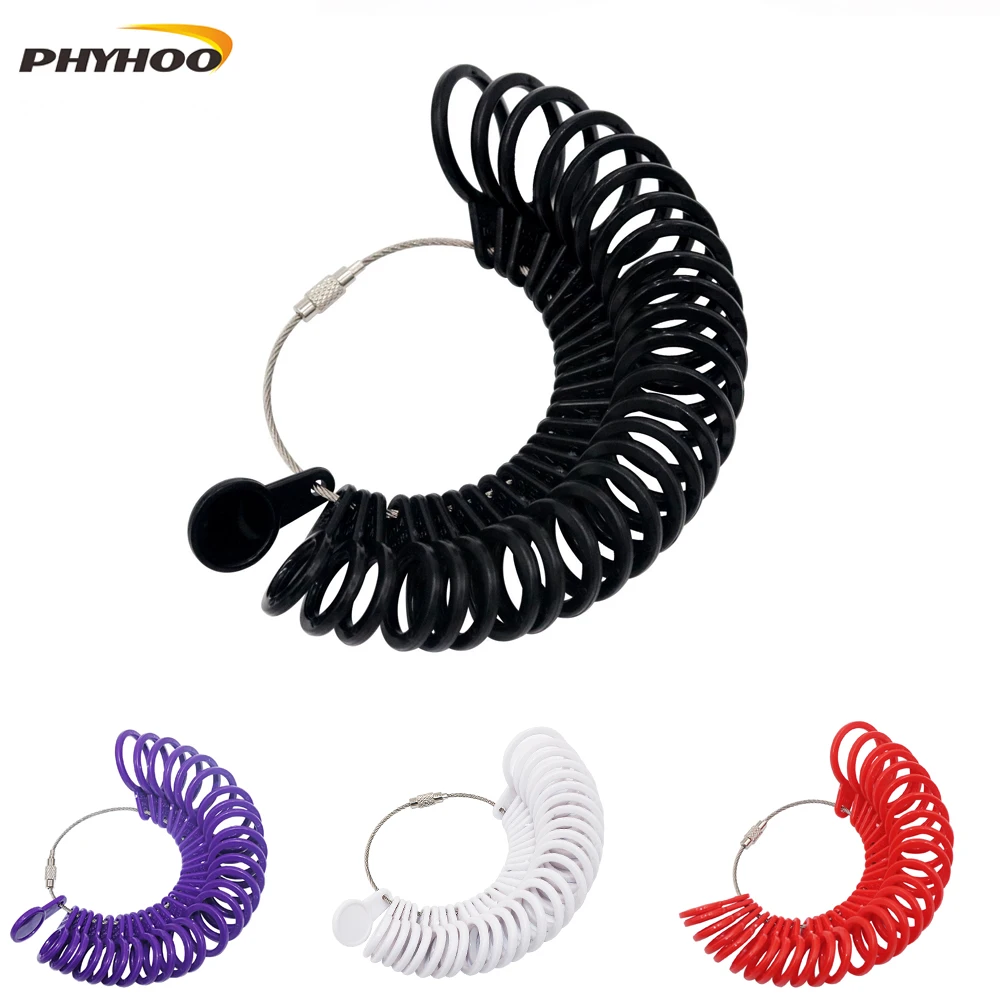 

US UK Blue Plastic Ring Sizer Tool Finger Size Gauge Measuring Kit Ring Sizers Measure Rings Sizing 1-13 A-Z with Half Size