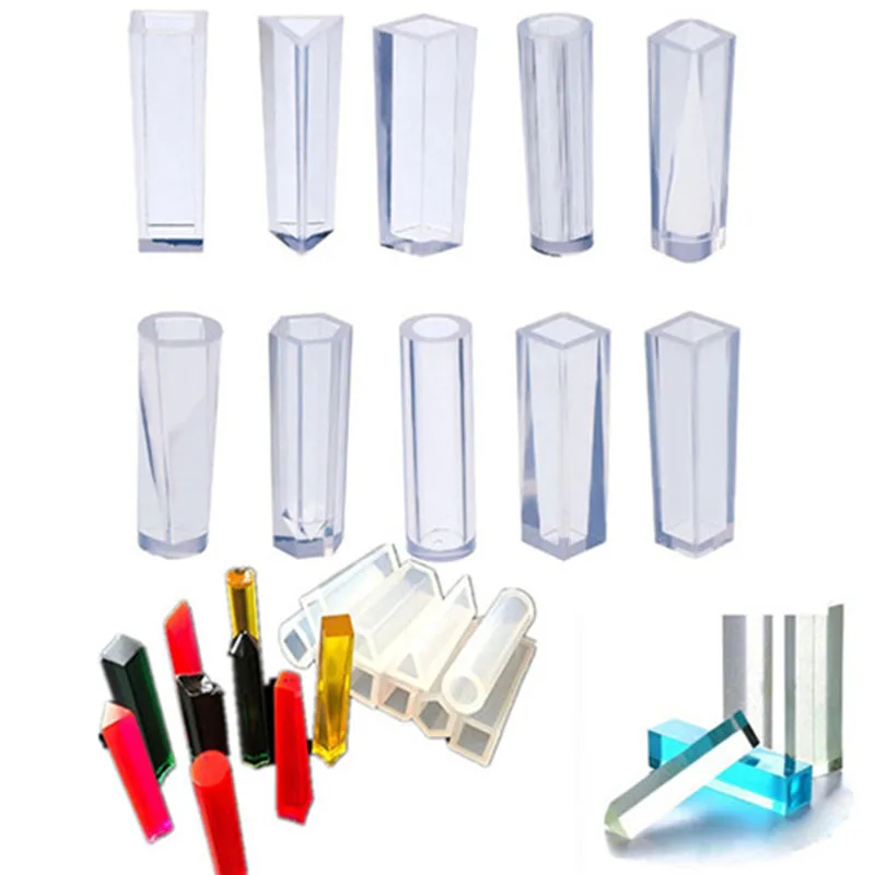 

DIY Pendant Liquid Silicone Mold Resin Jewelry Pendant Mould Handmade Decoration Tools Cylinder Trapezoid Crystal Craft Making