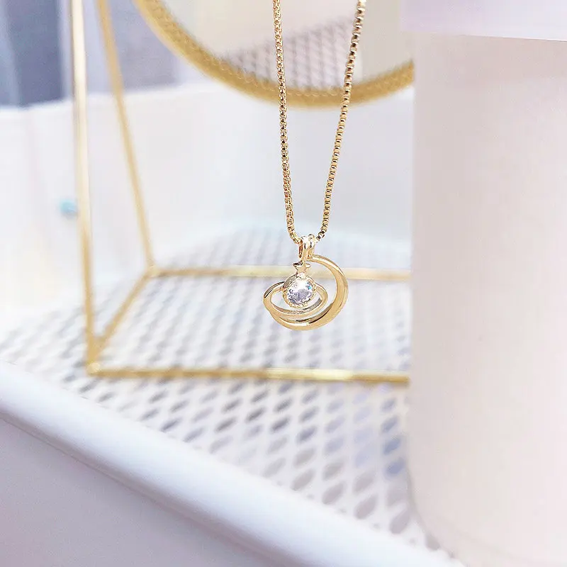 Ожерелья для женщин дизайнерская Звездная Вселенная Искусственная Луна