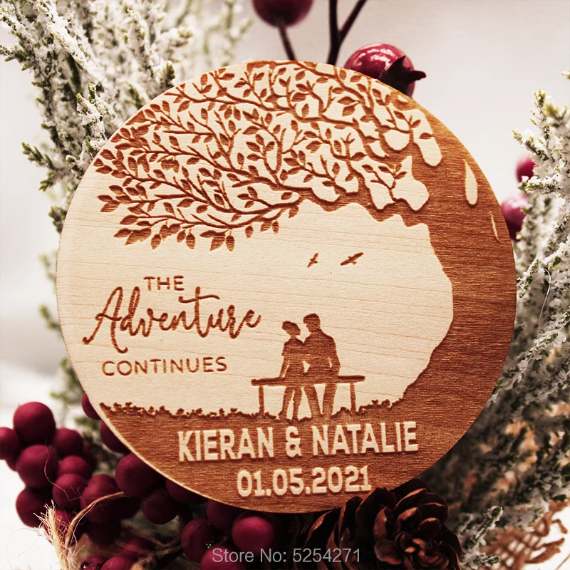 Сохраните магниты для даты сохраните на свадьбе деревянные оленьи рожки