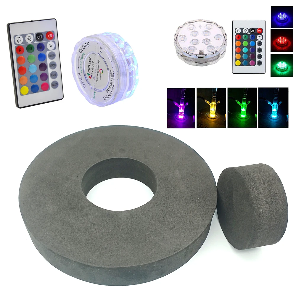 

Оптовая продажа, 8 комплектов, коврик для кальяна светодиодный светильник кой, нескользящий коврик, губчатая подушка для кальяна, аксессуар...