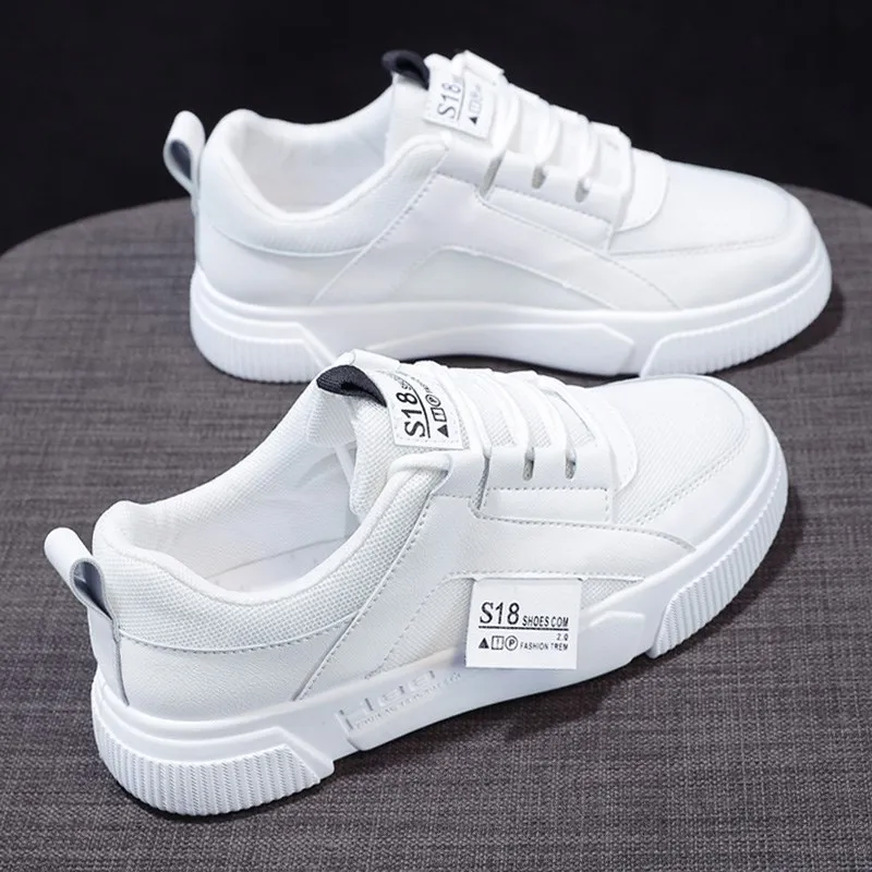 Женские кроссовки на платформе Белые Повседневные туфли для отдыха | Обувь