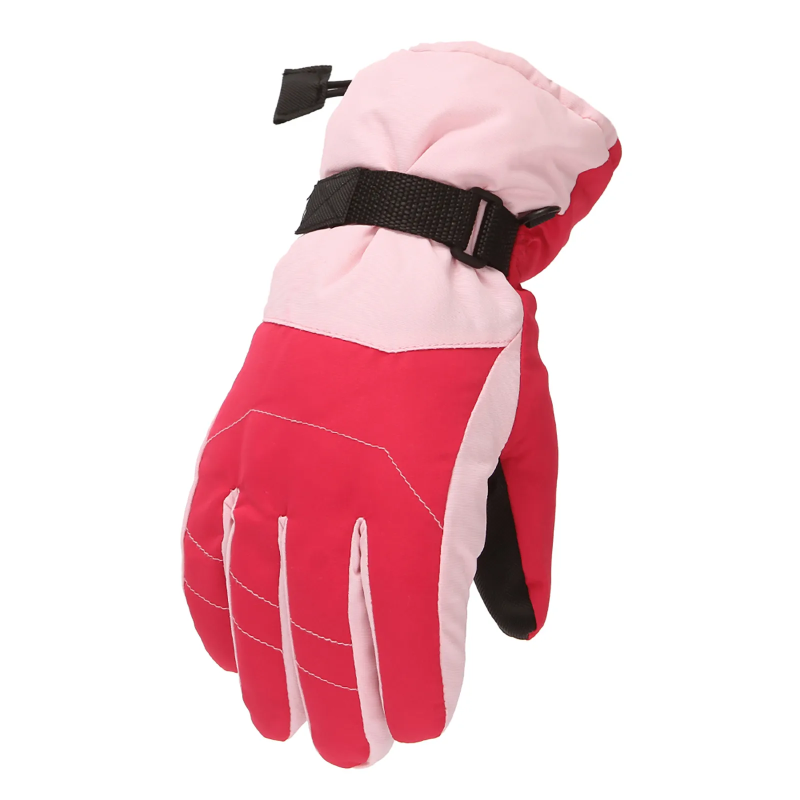 

Children's Five-fingers Patchwork Warm Winter Riding Gloves Ski Sport Gloves Waterproof And Windproof Non-slip Ski Mitten#f35