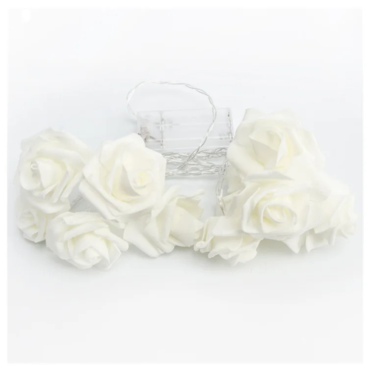 

LED String Light Flower Lights Simulation Rose Lantern Battery Curtain Fairy Light for Christmas Day Wedding Bar Decoration