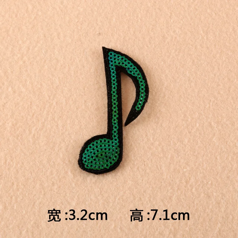 

Sequin Embroidery Note Letter Patch Bag Accessories Embroidered Patch Iron on Patches Parches Cute Patch Clothes Patch
