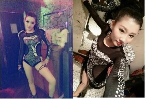 0109 Модный Блестящий Комбинезон с блестками, сексуальный женский костюм певицы, сценические костюмы для певцов, стразы для женщин