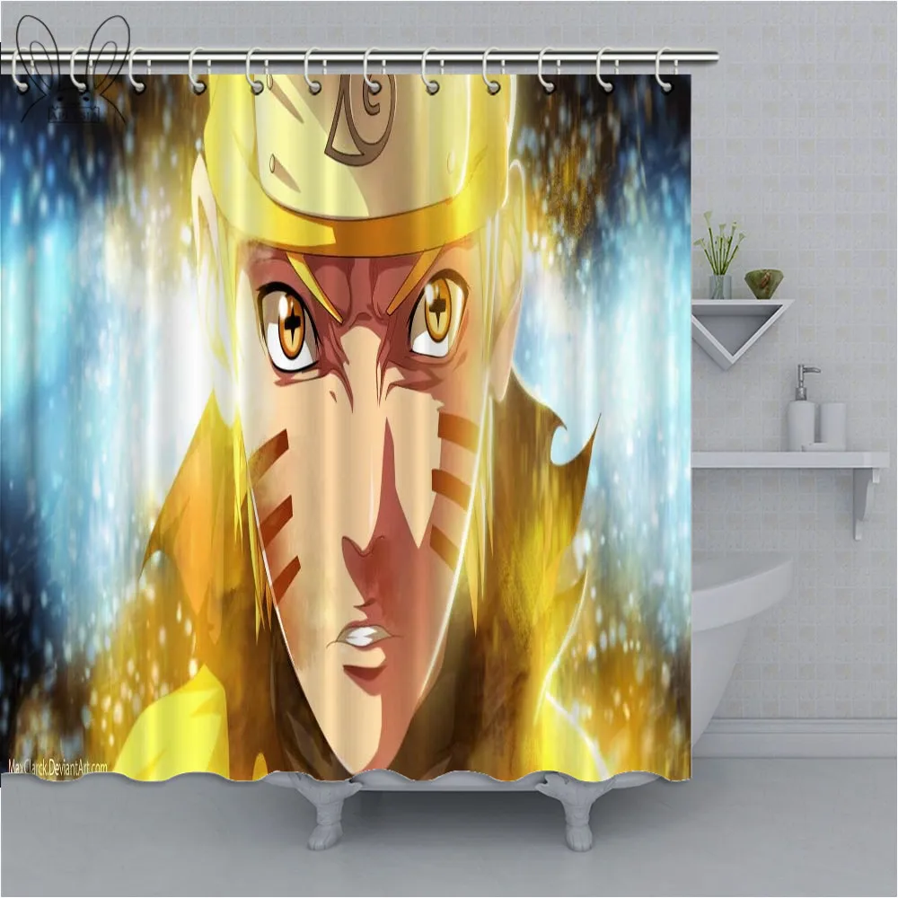 Занавеска для душа aplyasia Naruto, индивидуальная, для дома, полиэфирная ткань, водонепроницаемая, устойчивая к плесени, занавеска с крючками для ванной комнаты - Цвет: 74159