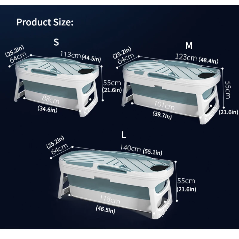 

Cordial Shining Adult Folding bathtub 140CM Large Bath barrel Thicken With Lid Plastic Household Bathtub