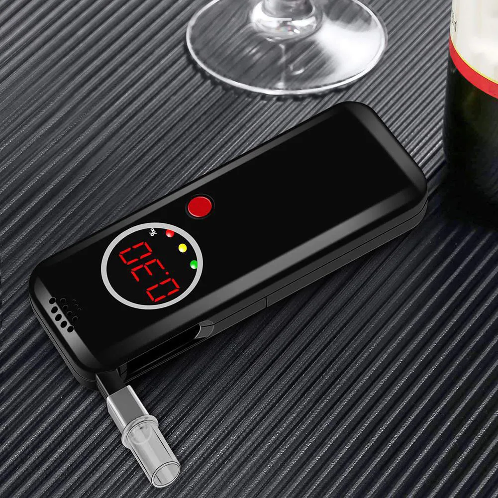 

Accurate Portable Breathalyzer Digital Display With 6pcs Mouthpieces High Accuracy Alcohol Tester LCD Screen Handheld Analysis
