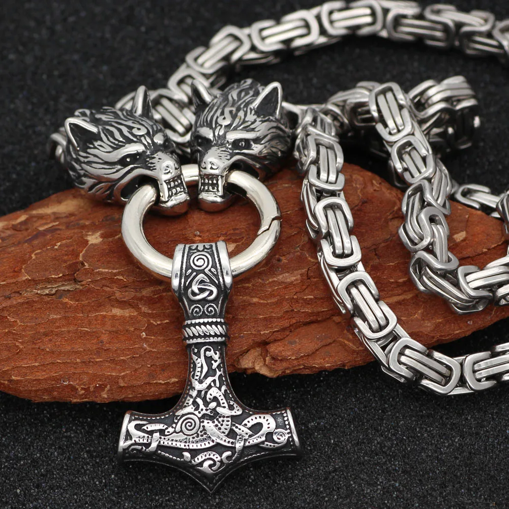 Мужской амулет с головой волка из нержавеющей стали норвежский викинг кулон