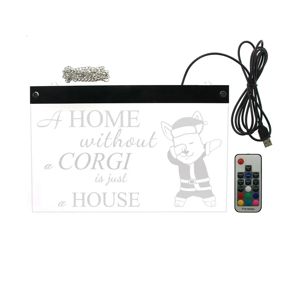 Дома без корги-это просто дом меняющий цвета акриловый светодиодный неоновый