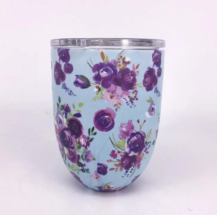 Verkauf Neue 10 Unzen Ei Tassen Wein Gläser Tumbler Edelstahl Bier Kaffee Becher Doppel Wand Vakuum Isolierte Tassen Mit Klar Deckel