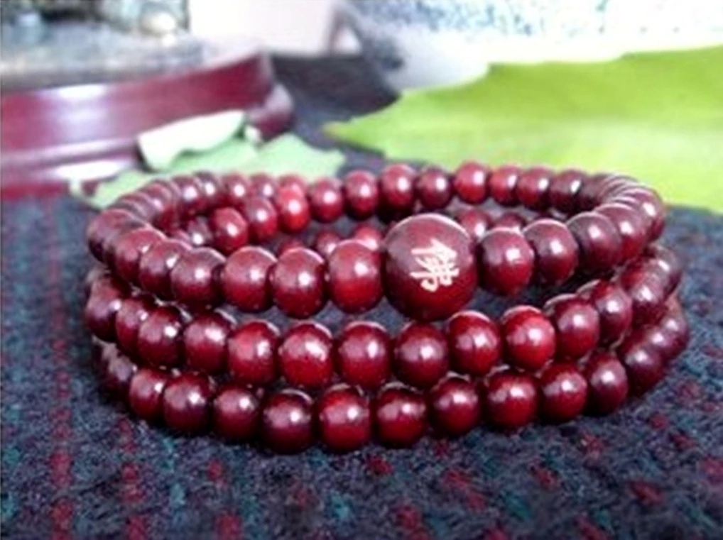 Тибетский буддизм 108 красное дерево резная Буна симала ожерелье | Украшения и