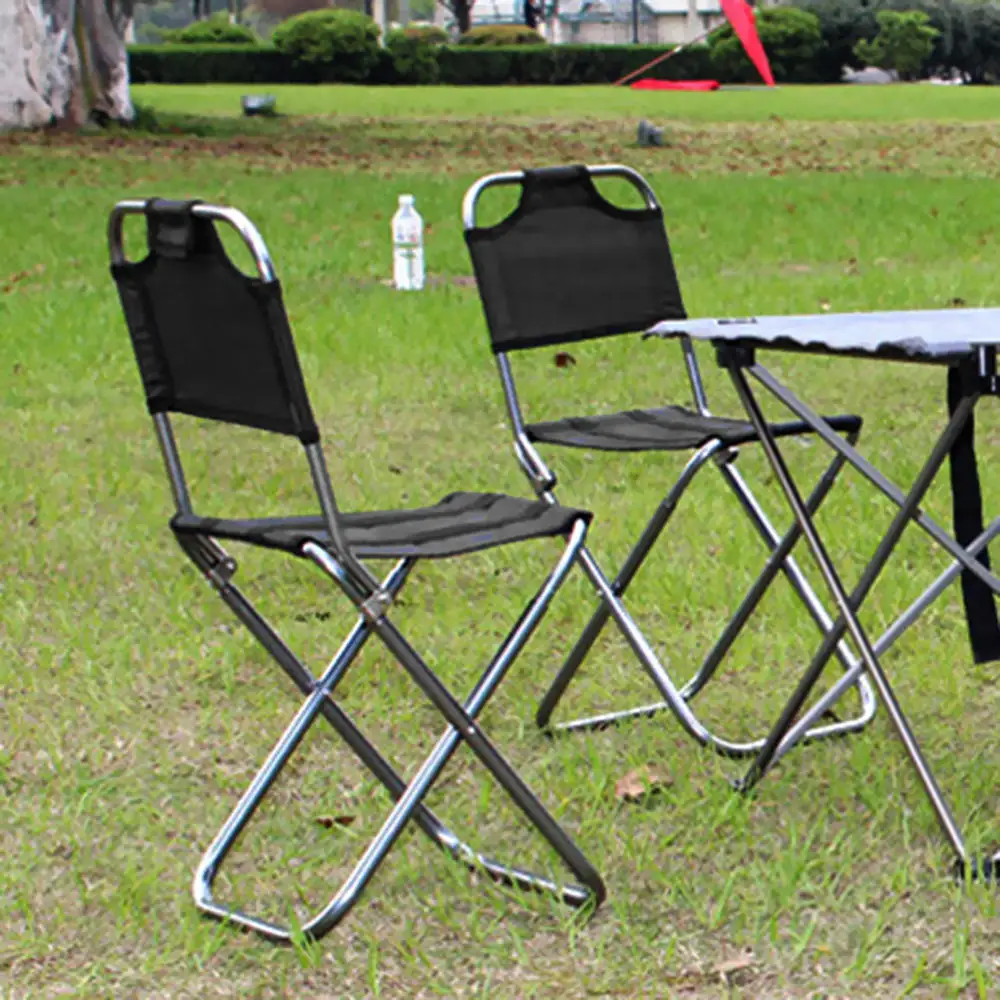Портативный складной Сверхлегкий алюминиевый стул из ткани Оксфорд со спинкой и