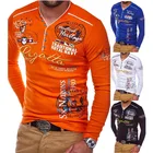 ZOGAA размера плюс Мужская рубашка поло бренды для худого телосложения с длинным рукавом мужские Поло рубашка на каждый день с принтом в виде букв, с принтом, футболки-поло Элитный бренд одежды